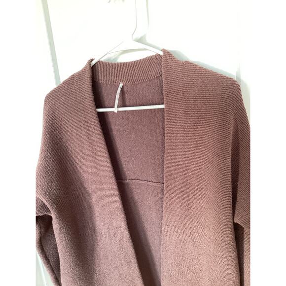 Free People Women Ottoman Slouchy Ribbed Cardigan Sweater Oversized Brown SZ XS - Picture 4 of 10